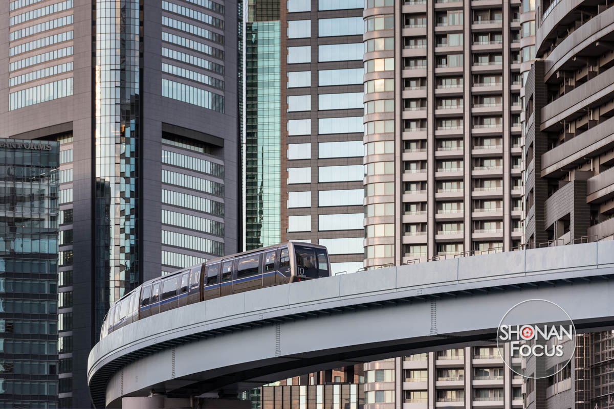 Train monorail shiodome à Tokyo