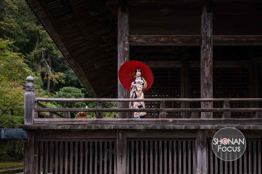 Wearing a kimono in Kamakura