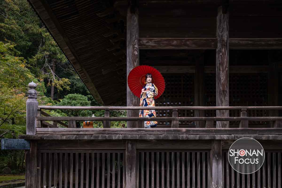 Wearing a kimono in Kamakura